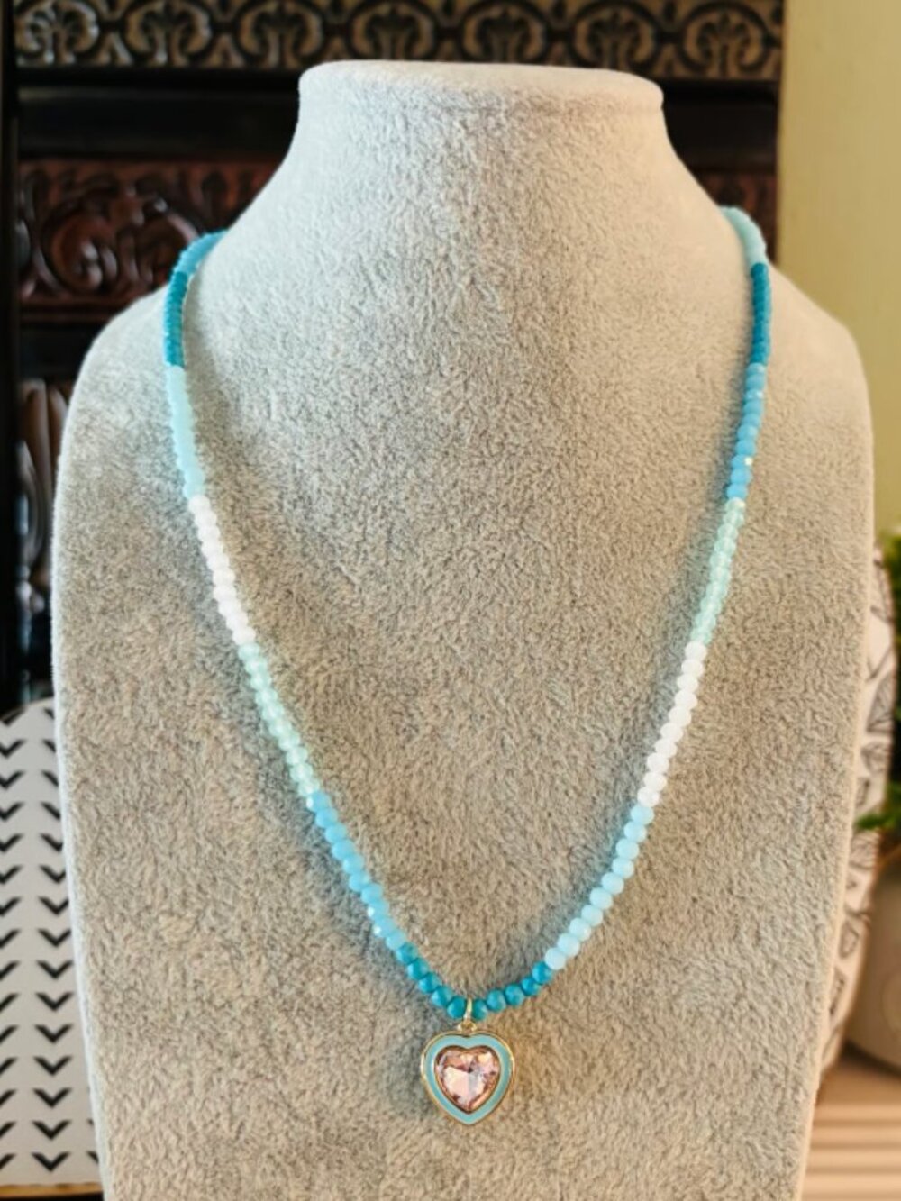 Park Lane Dazzle Drop Blush Heart Necklace